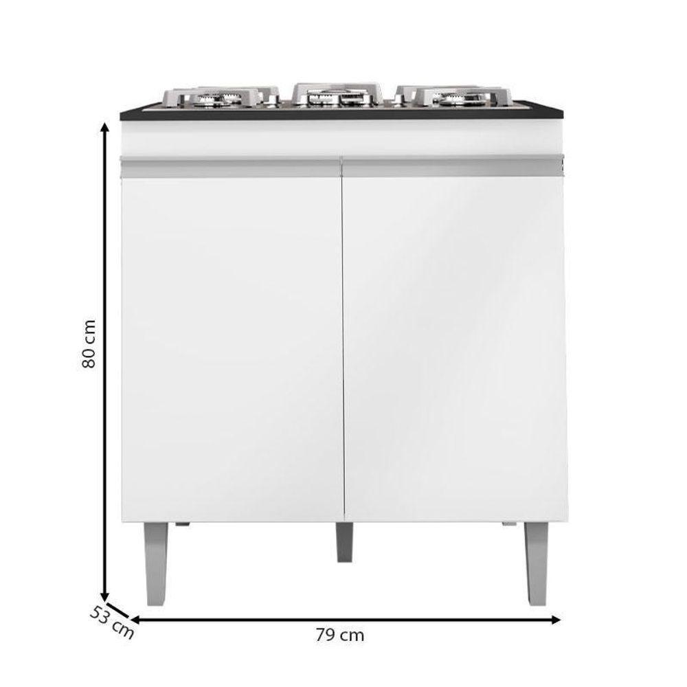 Balcão Cooktop Andréia Branco - Ajl - 3