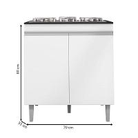 Balcão Cooktop Andréia Branco - Ajl - 3