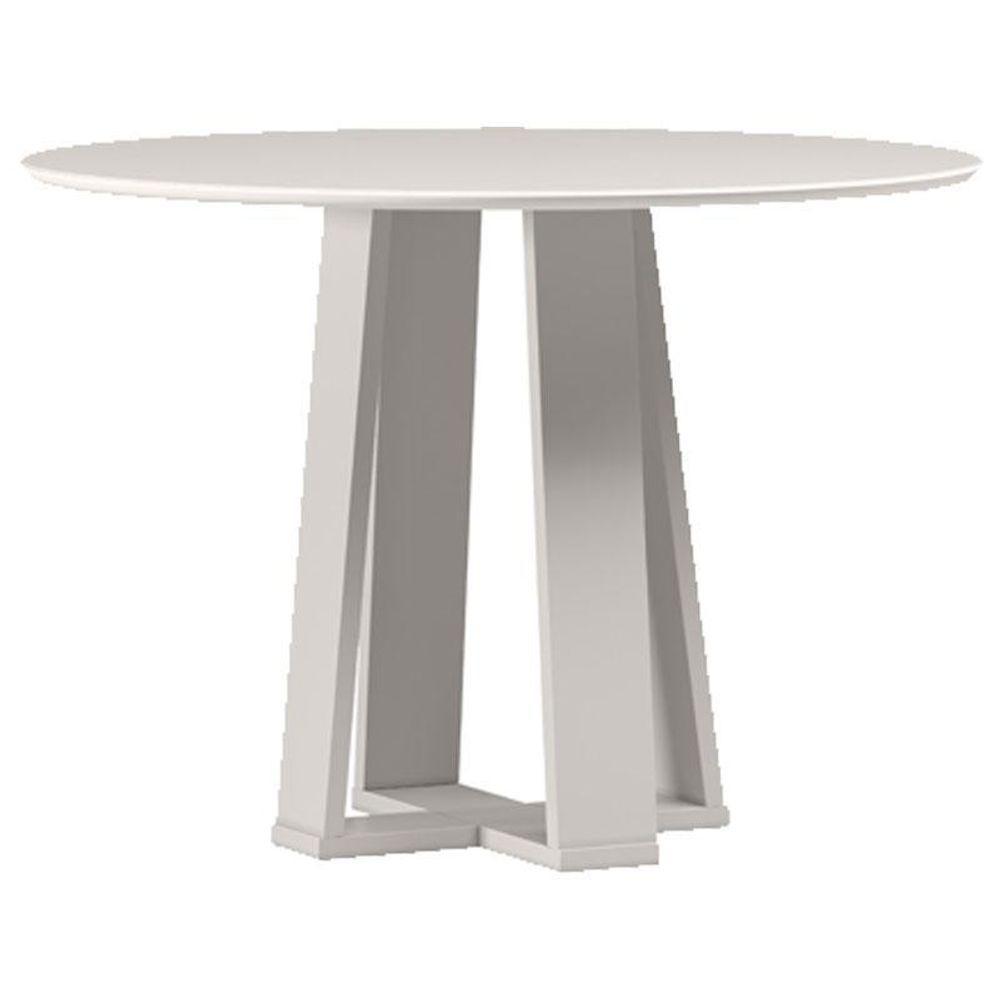 Mesa De Jantar 100x100 Cm Isabela Com Vidro Off White – New Ceval - 1