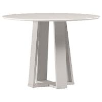 Mesa De Jantar 100x100 Cm Isabela Com Vidro Off White – New Ceval - 1