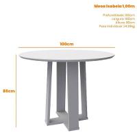 Mesa De Jantar 100x100 Cm Isabela Com Vidro Off White – New Ceval - 2