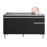 Balcão De Pia Tatiane 145 Cm Preto Fosco - Ajl - 1