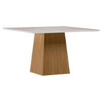 Mesa De Jantar 135x135 Cm Barbara Com Vidro Ype Off White – New Ceval - 1