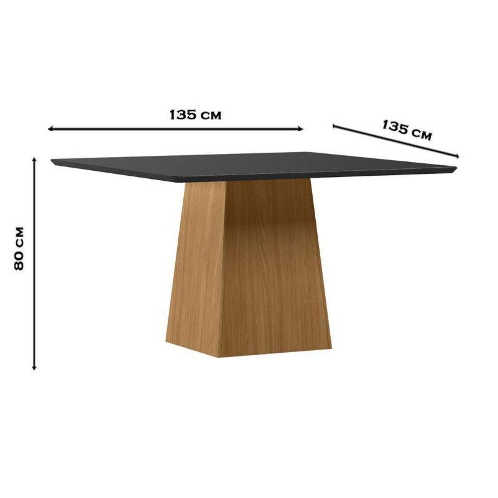 Mesa De Jantar 135x135 Cm Barbara Com Vidro Ype Preto – New Ceval - 2