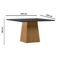 Mesa De Jantar 135x135 Cm Barbara Com Vidro Ype Preto – New Ceval - 2