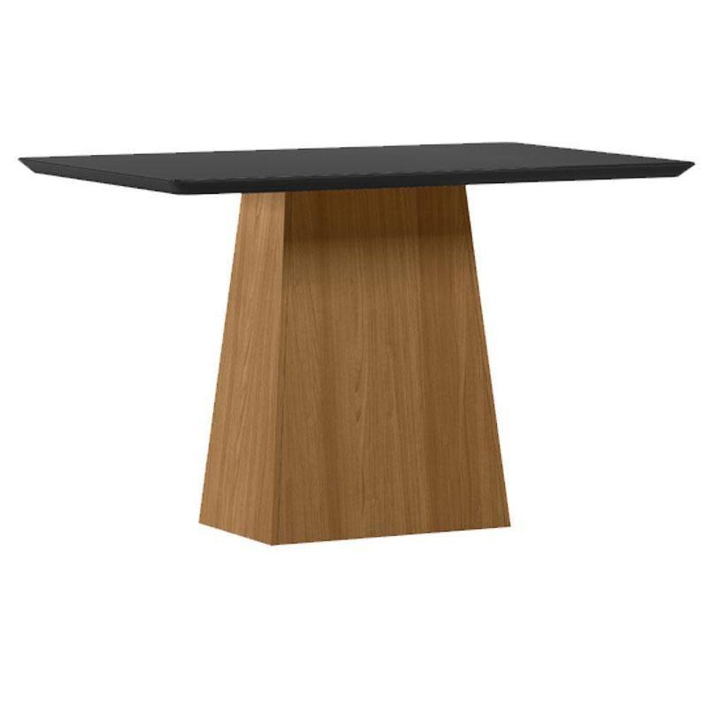 Mesa De Jantar 120 Cm Barbara Com Vidro Ype Preto – New Ceval - 1