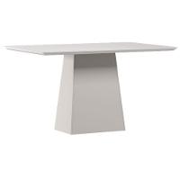 Mesa De Jantar 135x90 Cm Barbara Com Vidro Off White – New Ceval - 1