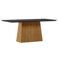 Mesa De Jantar 180 Cm Barbara Com Vidro Ype Preto – New Ceval - 1