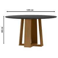Mesa De Jantar Isabela 135x135 Cm Com Vidro Ype Preto – New Ceval - 2