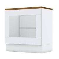 Balcão Forno De Embutir Nova York Branco Com Tampo Nature – Henn - 1