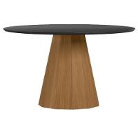 Mesa De Jantar 135x135 Cm Isis Com Vidro Ype Preto – New Ceval - 1