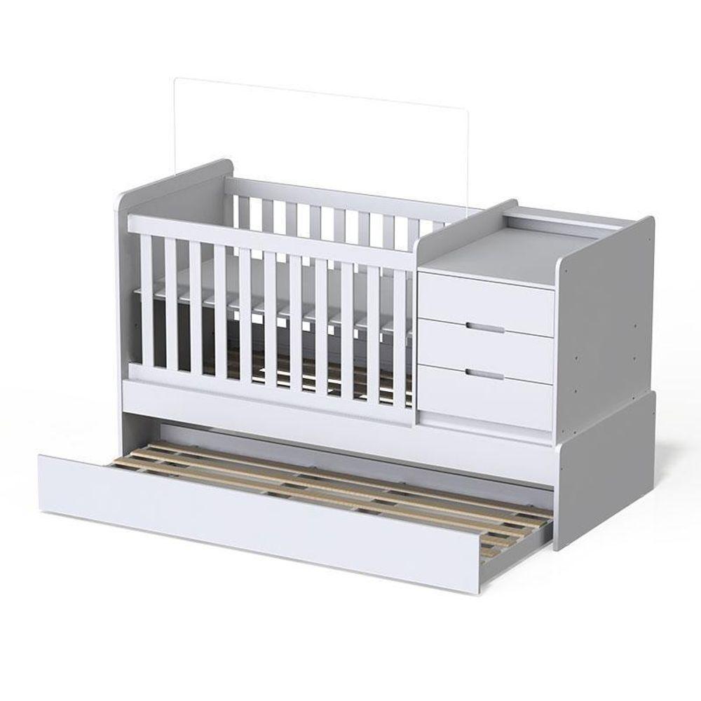 Berço Multifuncional E Cômoda Cléo Branco Acetinado - Carolina Móveis - 3