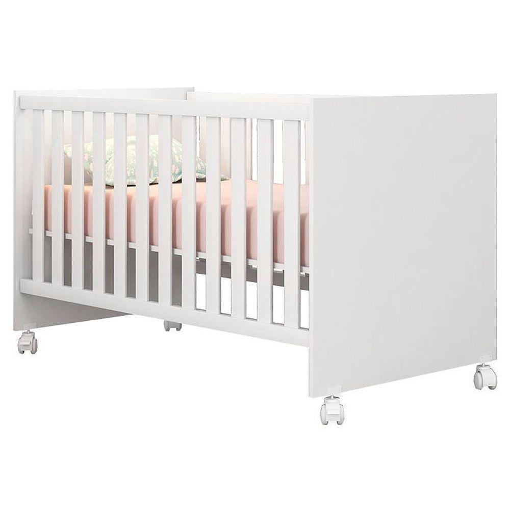 Berço Americano Mini Cama 100 Branco Brilho E Colchão Phisical 70/130 Ortobom Qmovi - 2