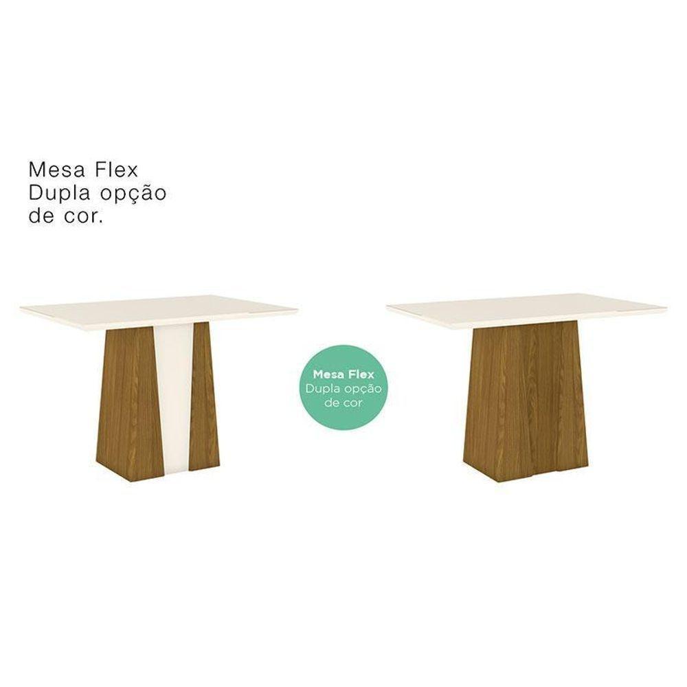 Mesa De Jantar Orus 120 Cm Tampo Reto Nature Off White – Henn - 2