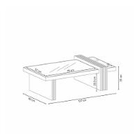 Mesa De Centro Luna Nature Off White Com Espelho - Hb Móveis - 3