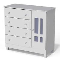 Quarto De Bebê Ariel 4 Portas Com Berço Americano Mirelle Branco Brilho - Carolina - 6