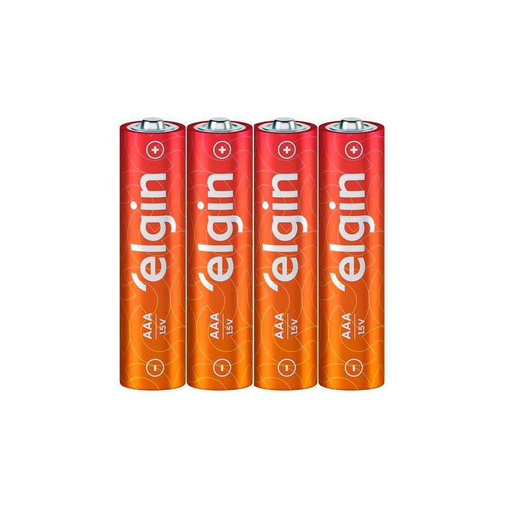 60 Pilhas Palito De Zinco Carvão 1,5v Elgin Aaa - 3