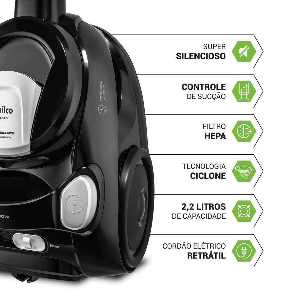 Aspirador De Pó Philco 1800W 2,2L Super Silencioso PAS70 220V - 4