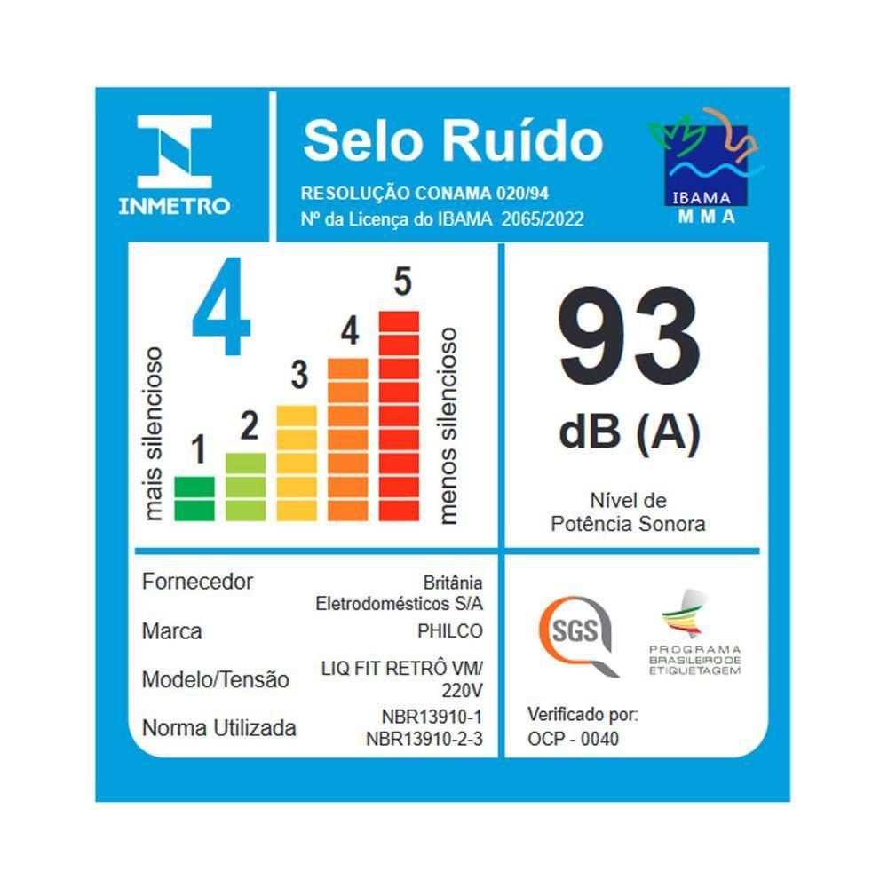 Liquidificador Fit Retrô Philco Blender Vermelho 300W 220V - 6