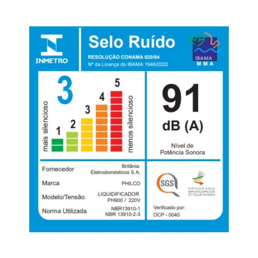 Liquidificador Philco PH900 Preto 1200W 220V - 9