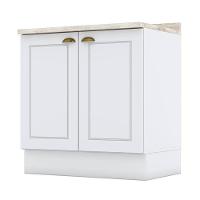 Balcão 2 Portas 80 Cm Nova York Branco Com Tampo Calcare – Henn - 1