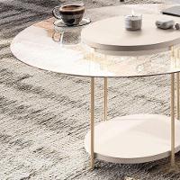 Mesa De Centro Sky Com Tampo De Vidro Off White – Hb Móveis - 2