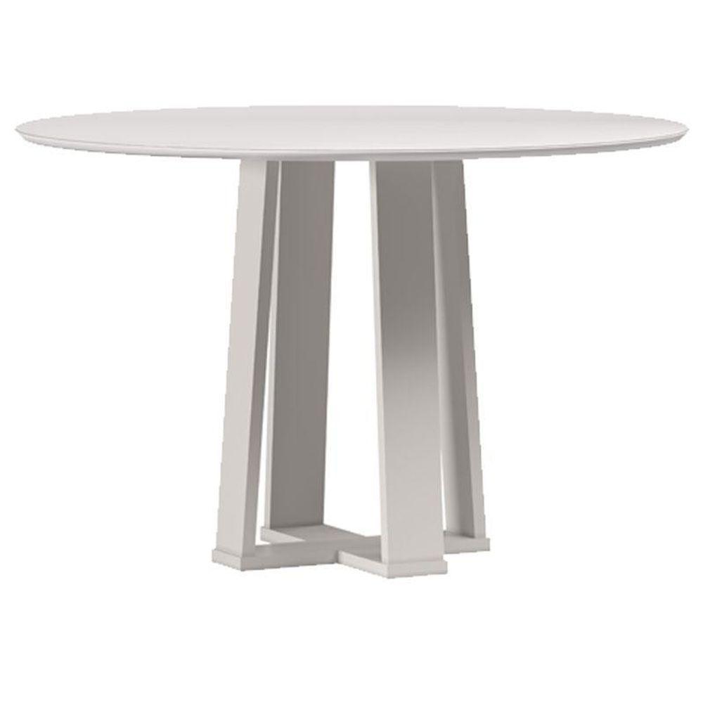 Mesa De Jantar 120 Cm Isabela Com Vidro Off White – New Ceval - 1