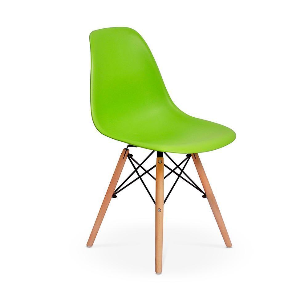 Kit Mesa Eiffel 100cm Branca 04 Cadeiras Charles Eames Verde - 6