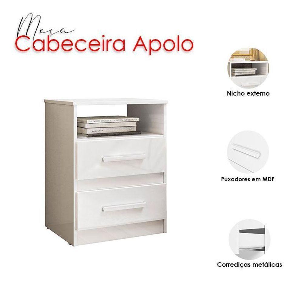 Mesa De Cabeceira Infantil Ambiente Apolo Branco Flex - Moval - 6
