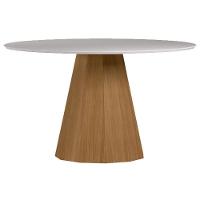 Mesa De Jantar 135x135 Cm Isis Com Vidro Ype Off White – New Ceval - 1