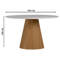 Mesa De Jantar 135x135 Cm Isis Com Vidro Ype Off White – New Ceval - 2