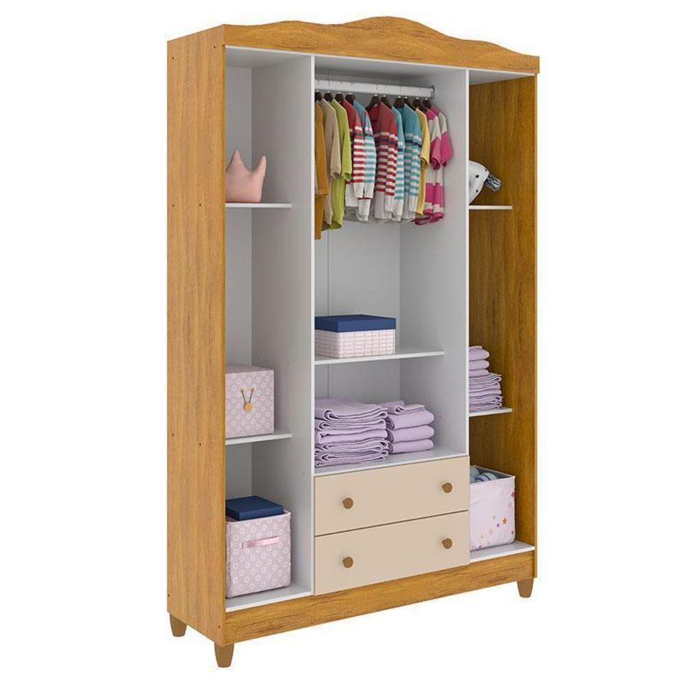 Quarto De Bebê Ariel 4 Portas Com Berço Americano Mirelle Off White Bétula Com Colchão Ortobom– Carolina Baby - 9