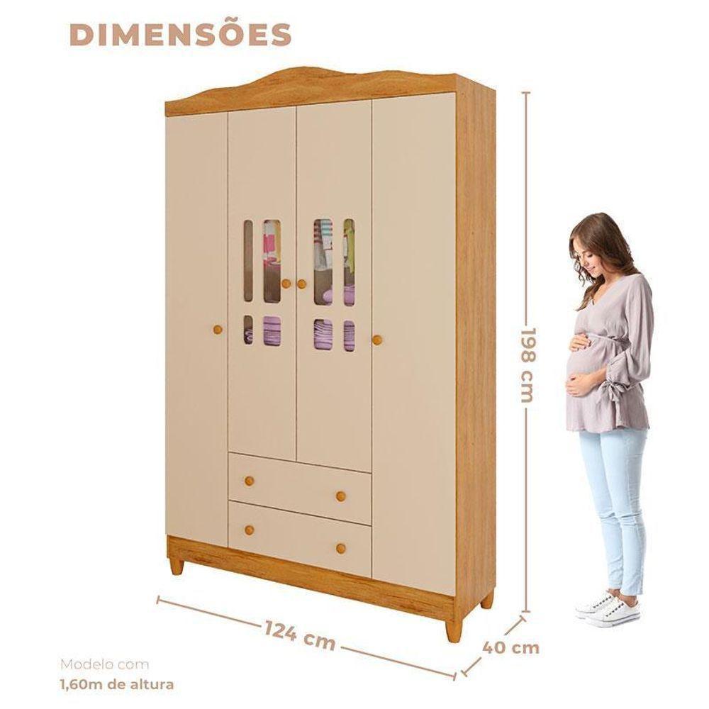 Quarto De Bebê Ariel 4 Portas Com Berço Americano Mirelle Off White Bétula Com Colchão Ortobom– Carolina Baby - 10