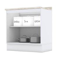 Balcão 2 Portas 80 Cm Americana Branco Com Tampo Calcare – Henn - 2