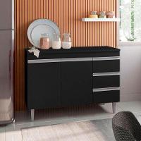 Balcão De Cozinha Andréia Com Tampo 100 Cm Preto Fosco - Ajl - 2