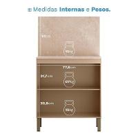 Balcão 2 Portas 80 Cm Art 6018 Com Tampo E Painel Vanilla – Kits Paraná - 3