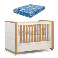 Berço Americano Tutto New Freijó Off White Com Capitonê New Boucle E Colchão Ortobom - Matic - 1