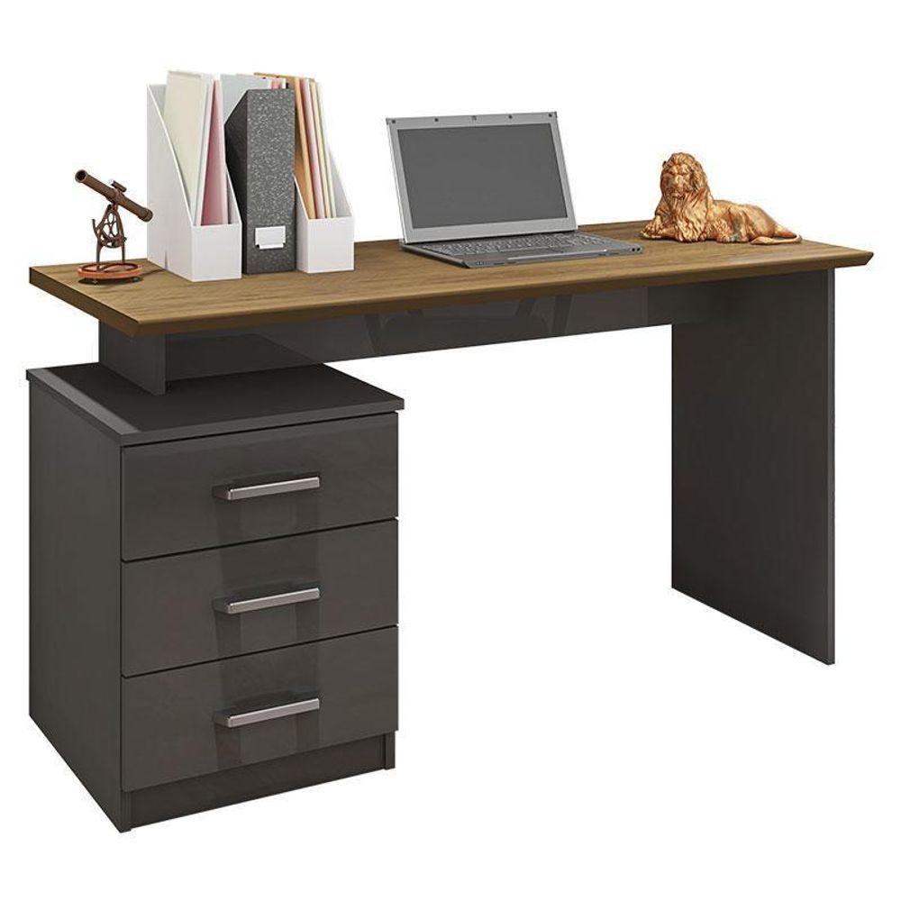 Mesa Para Computador Ambiente Flay Grafite Perolizado Freijó - Móveis Leão - 2