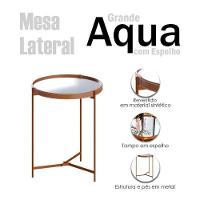 Mesa Lateral Ambiente Aqua Grande Com Espelho Cobre - Imcal - 4