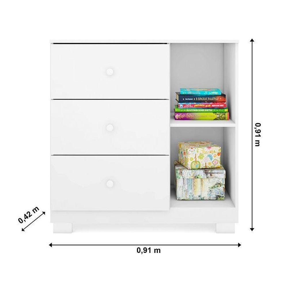 Quarto De Bebê Ane Com Berço Americano Lara Branco Brilho – Phoenix Baby - 5