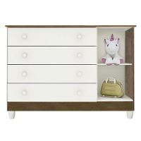 Quarto De Bebê New Selena 3 Portas Com Berço Lila E Cômoda Gran Selena Branco Acetinado Amadeirado – Carolina Móveis - 5