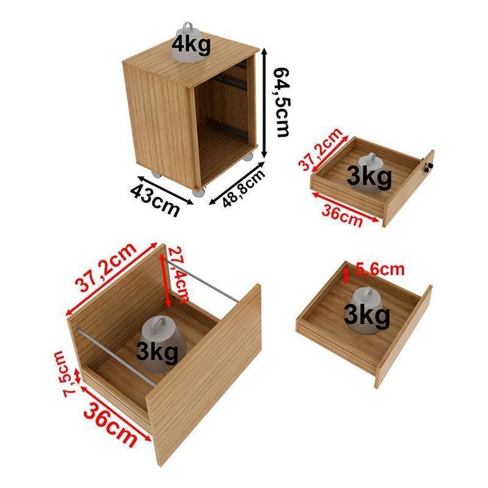 Mesa Para Escritório Me4109 E Armário Gaveteiro Arquivo Me4148 Amêndoa - Tecnomobili - 5