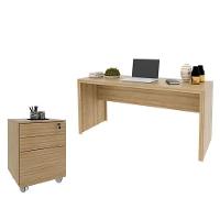 Mesa Para Escritório Me4109 E Armário Gaveteiro Arquivo Me4148 Amêndoa - Tecnomobili - 1