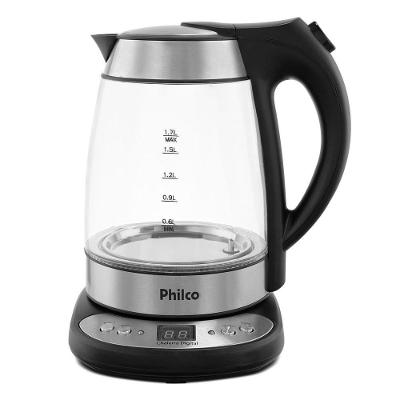 Chaleira Elétrica Philco PCHD 1,7L Vidro Prata com Controle Digital de Temperatura 110V