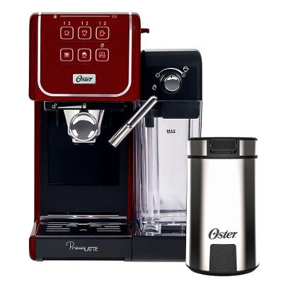 Kit Cafeteira Primalatte Touch Red E Moedor De Café Oster 110V