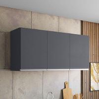 Balcão De Pia Tatiane 100cm E Armário Aéreo Andréia 3 Portas Cinza Fosco - Ajl - 8