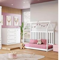 Berço Montessoriano E Cômoda Infantil Americano Branco Com Colchão Ortobom – Henn - 2