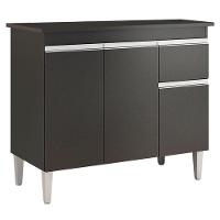 Balcão De Cozinha Ambiente Tatiane Com Tampo 100cm Preto Fosco - Ajl - 5