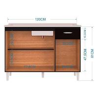 Balcão De Cozinha Com Tampo 120 Cm Preto – Poquema - 2