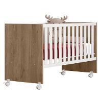 Berço Nacional Doce Sonho 3540 Carvalho Rústico Toq Branco – Qmovi - 1